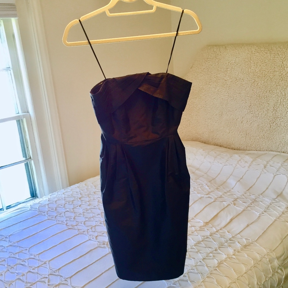 J. Crew Black Silk Taffeta Cocktail Dress - Size 2